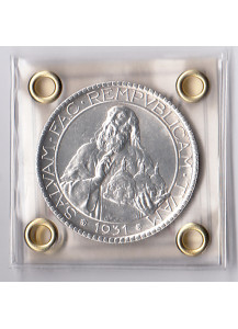 1931 - 20 Lire argento San Marino "Il Santo" SPL / Fior di Conio